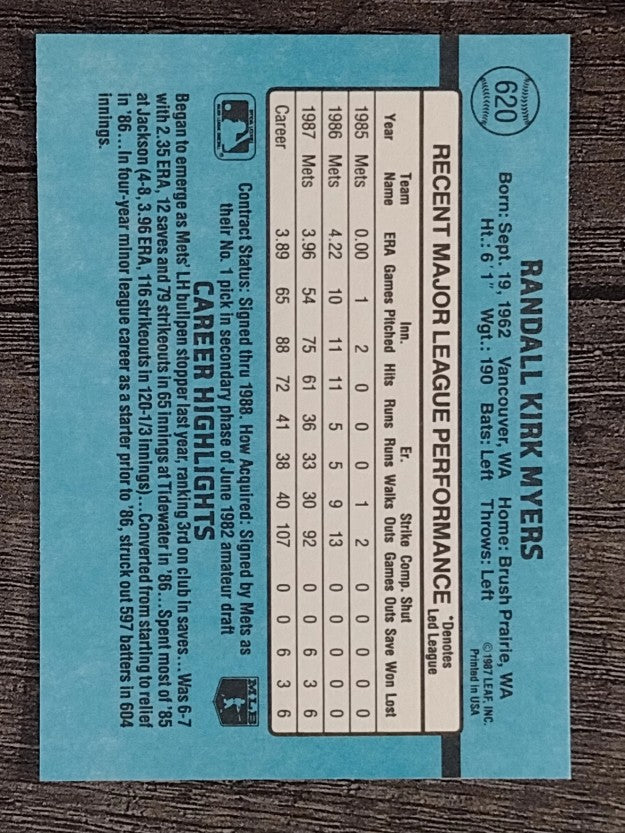 1988 Donruss #620 Randy Myers