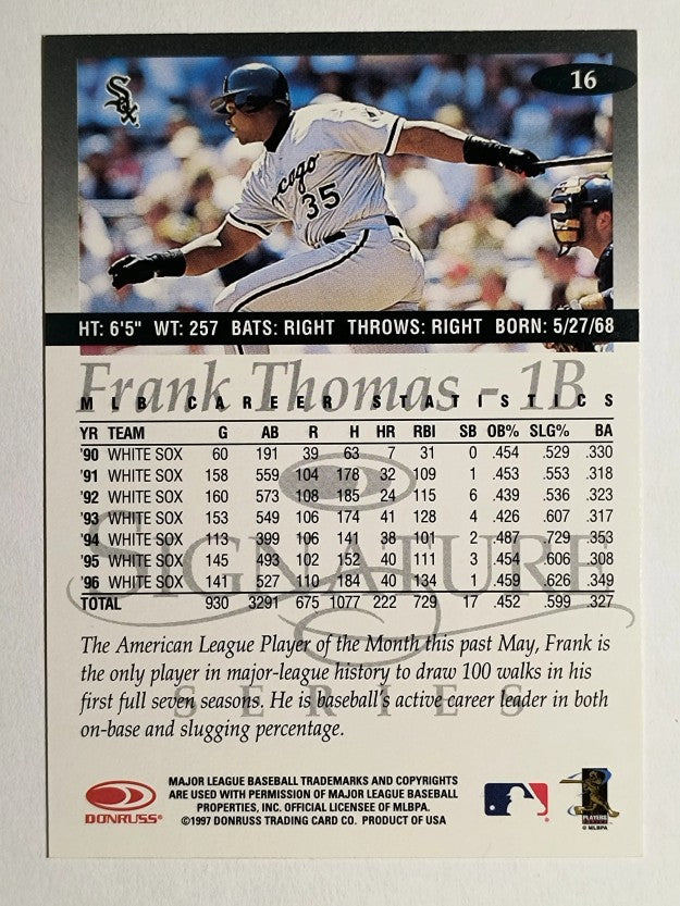 1997 Donruss Signature #16 Frank Thomas