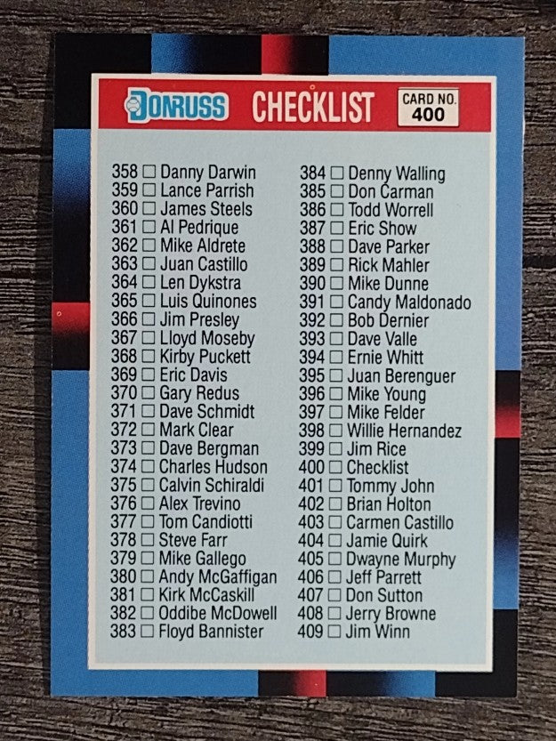 1988 Donruss #400A Checklist 358-467