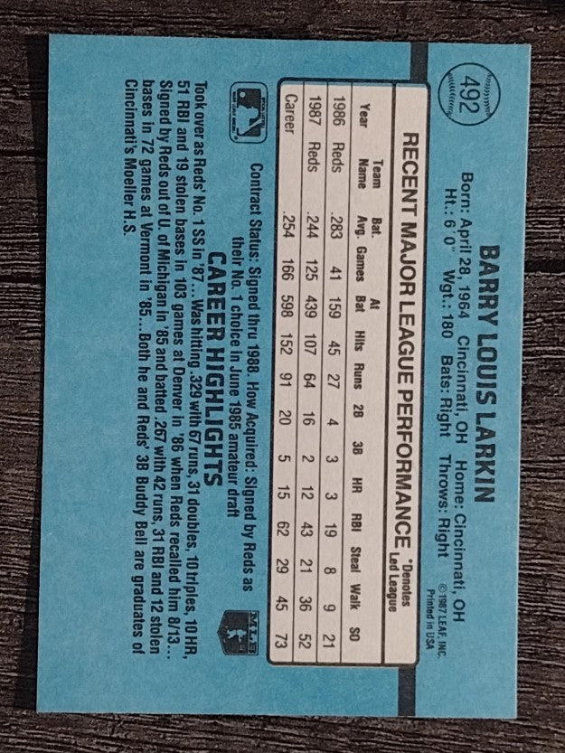 1988 Donruss #492 Barry Larkin