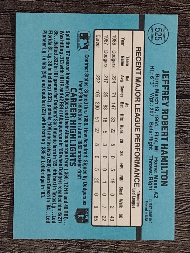 1988 Donruss #525 Jeff Hamilton