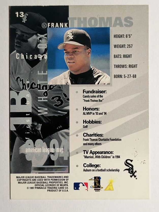 1997 Pinnacle Inside #13 Frank Thomas