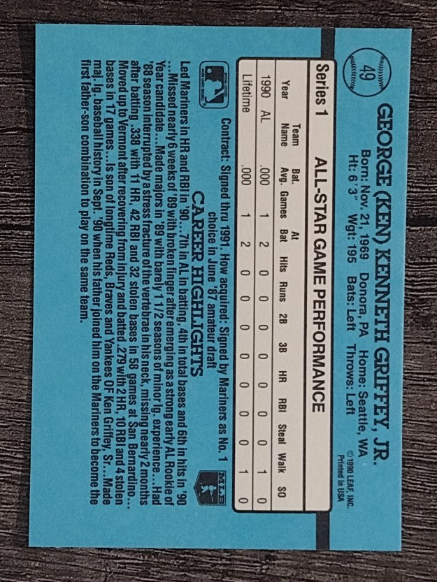 1991 Donruss #49 Ken Griffey Jr. AS