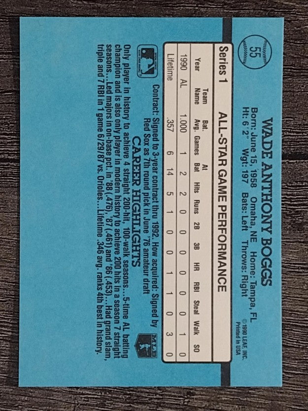 1991 Donruss #55 Wade Boggs AS