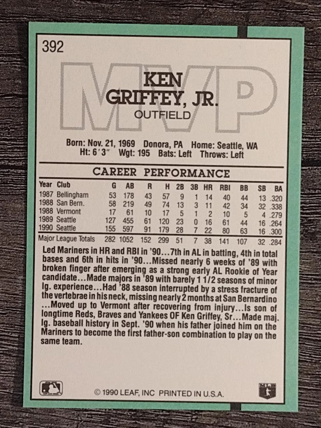 1991 Donruss #392 Ken Griffey Jr. MVP