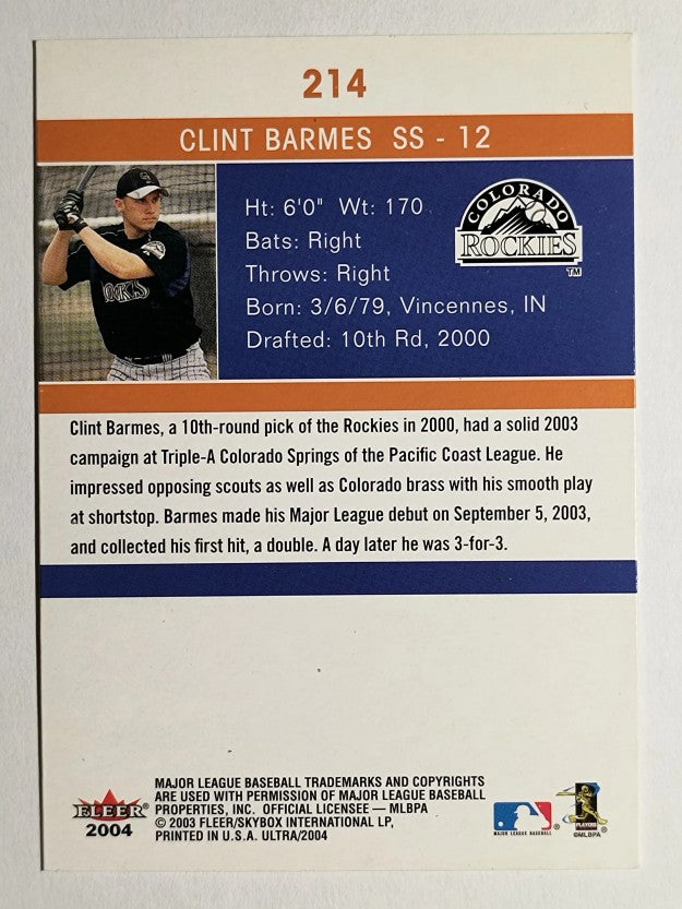 2004 Ultra #214 Clint Barmes AR