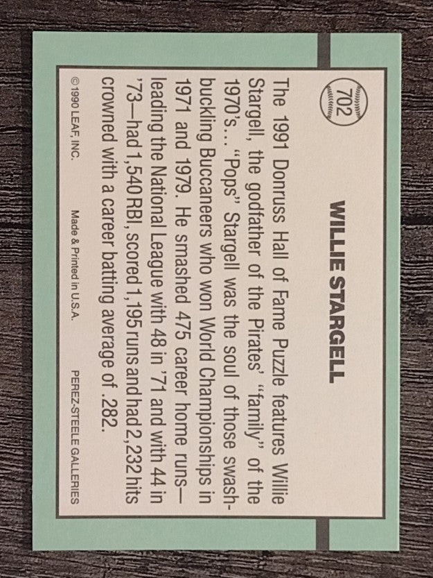 1991 Donruss #702 Willie Stargell PUZ