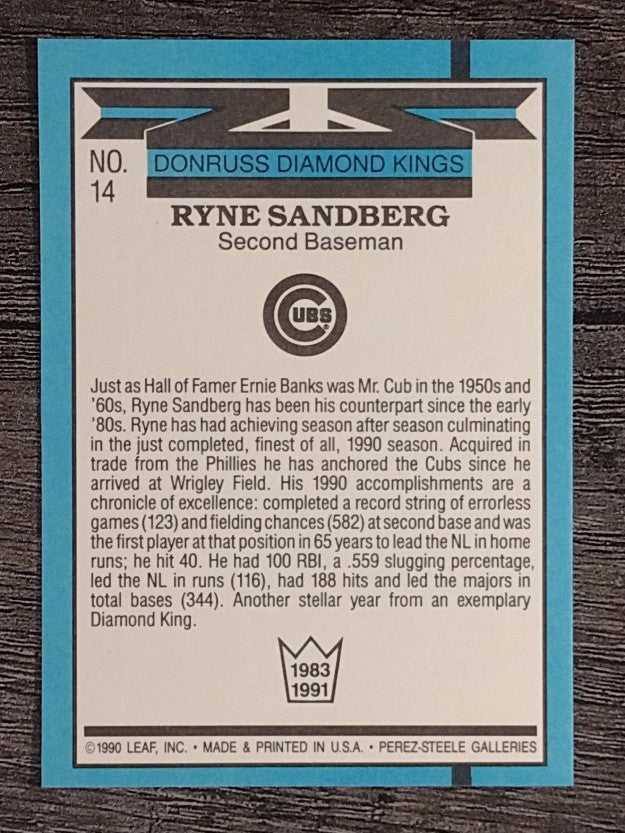 1991 Donruss #14 Ryne Sandberg DK