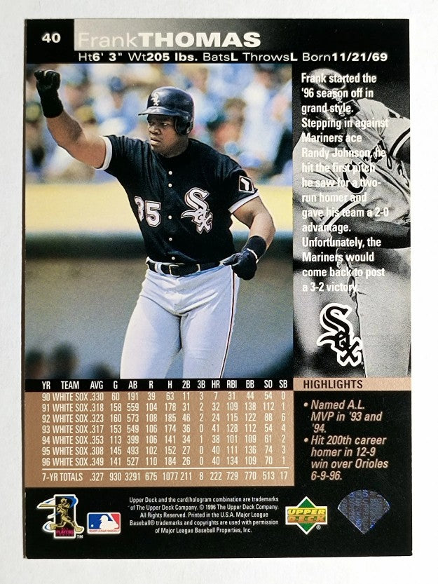 1997 Upper Deck #40 Frank Thomas