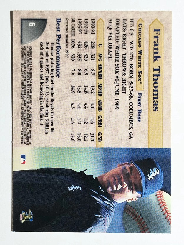 1998 Bowman's Best #6 Frank Thomas