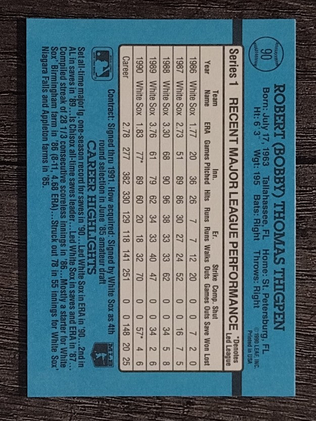 1991 Donruss #90 Bobby Thigpen