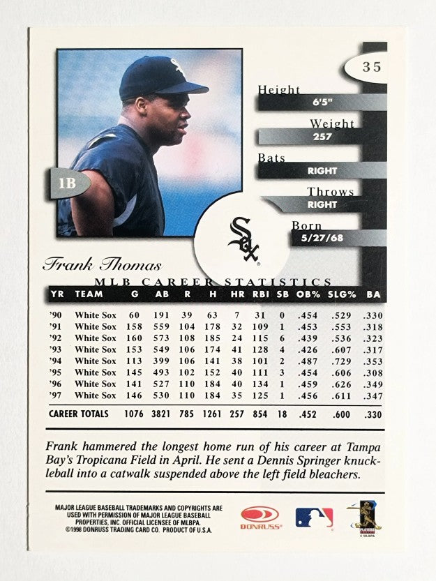 1998 Donruss Signature #35 Frank Thomas