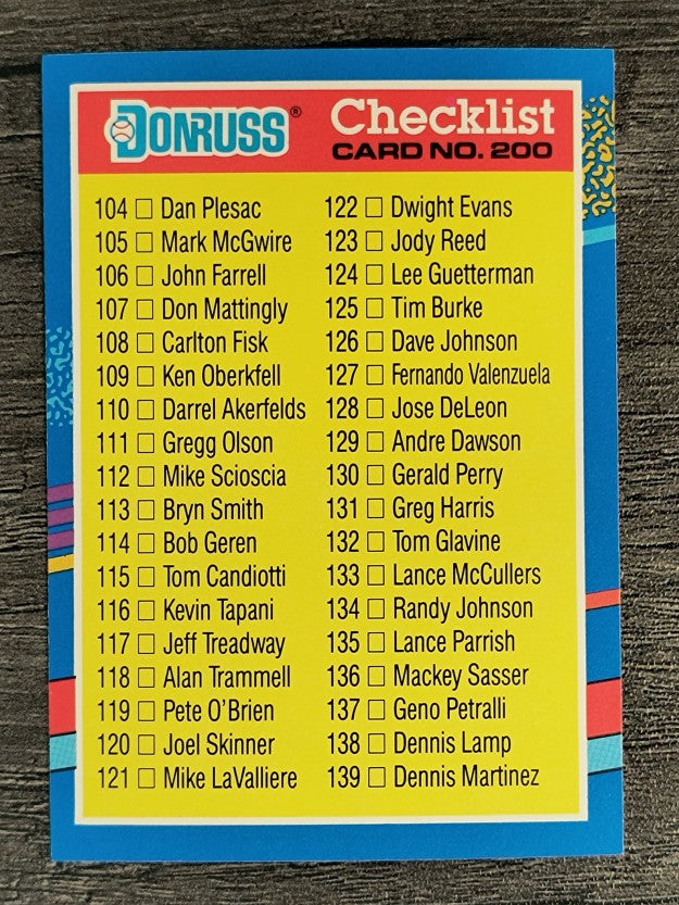 1991 Donruss #200 Checklist 104-179