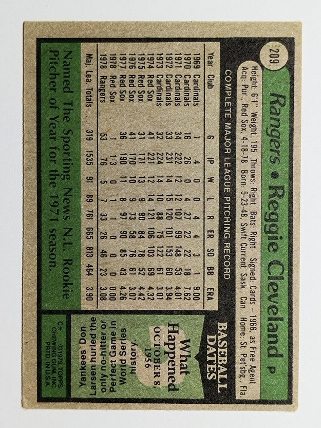 1979 Topps #209 Reggie Cleveland (VG)