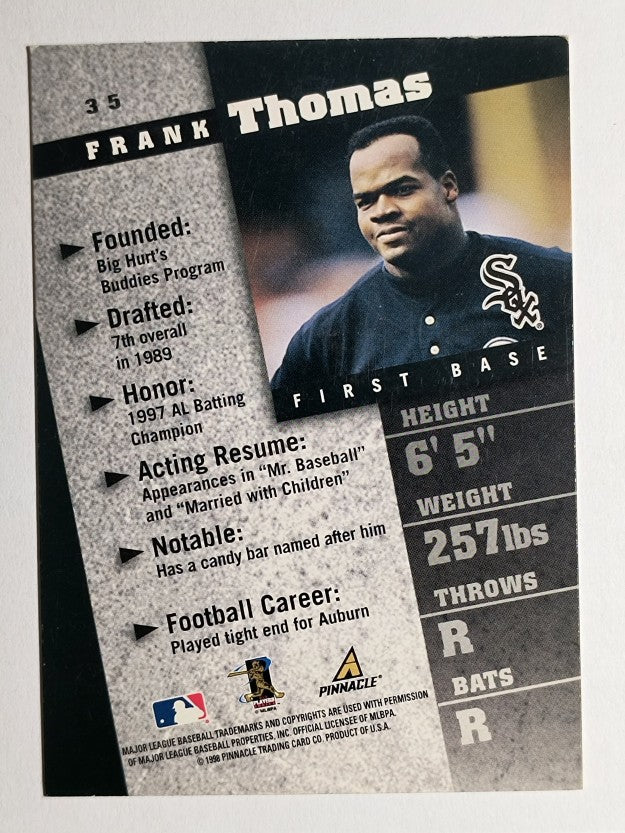 1998 Pinnacle Inside #35 Frank Thomas