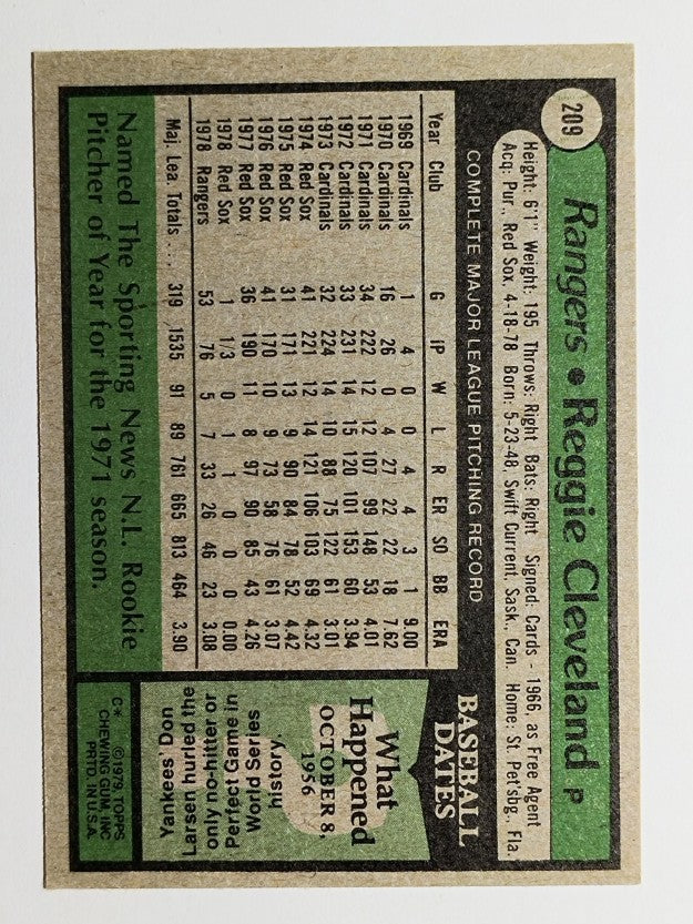 1979 Topps #209 Reggie Cleveland (NM)