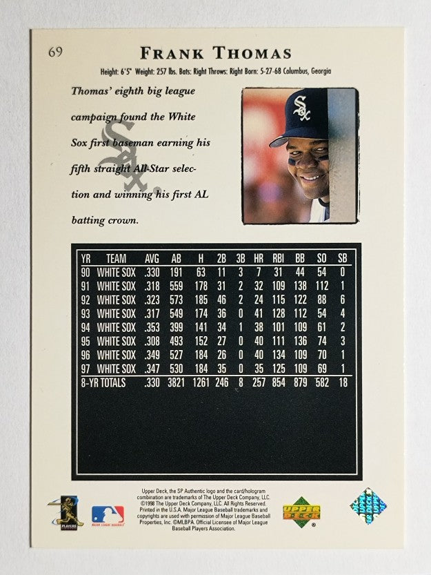 1998 SP Authentic #69 Frank Thomas