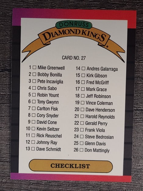 1989 Donruss #27 DK Checklist 1-26 DP