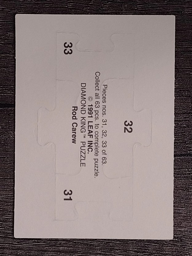 1992 Donruss Rod Carew Puzzle #31 Carew Puzzle 31-33