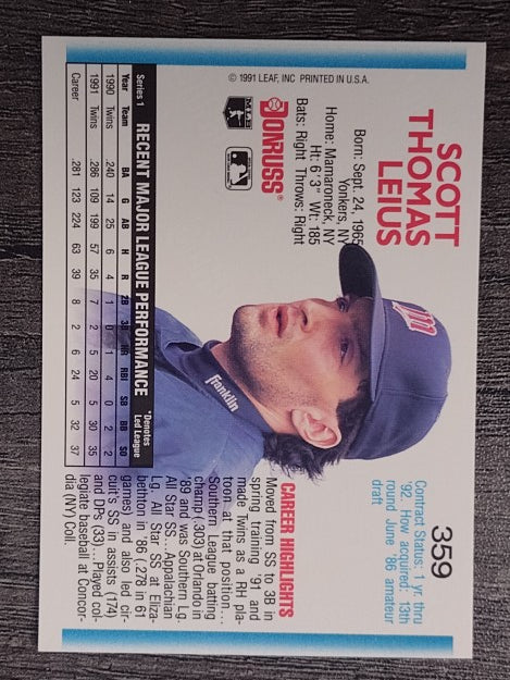 1992 Donruss #359 Scott Leius