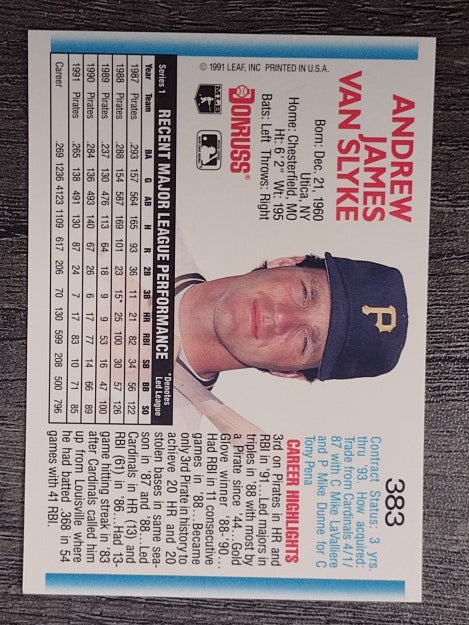 1992 Donruss #383 Andy Van Slyke