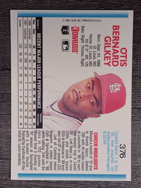 1992 Donruss #376 Bernard Gilkey