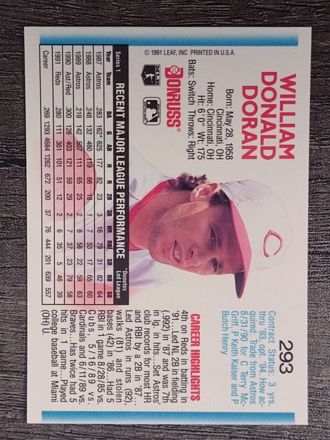 1992 Donruss #293 Bill Doran