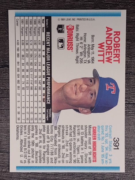 1992 Donruss #391 Bobby Witt
