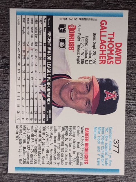 1992 Donruss #377 Dave Gallagher