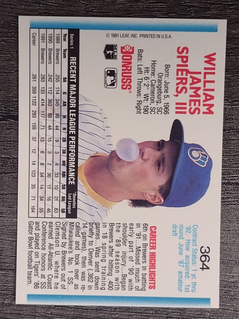 1992 Donruss #364 Bill Spiers