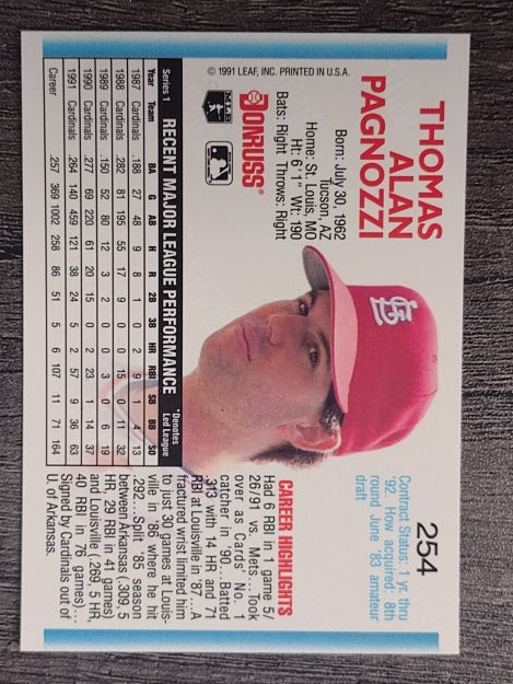 1992 Donruss #254 Tom Pagnozzi