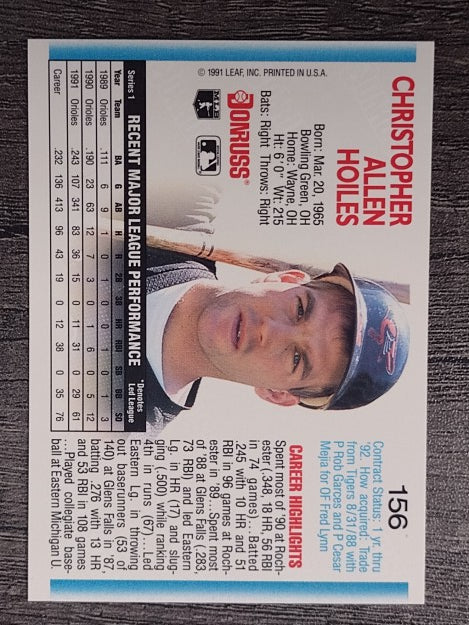 1992 Donruss #156 Chris Hoiles