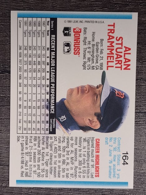 1992 Donruss #164 Alan Trammell
