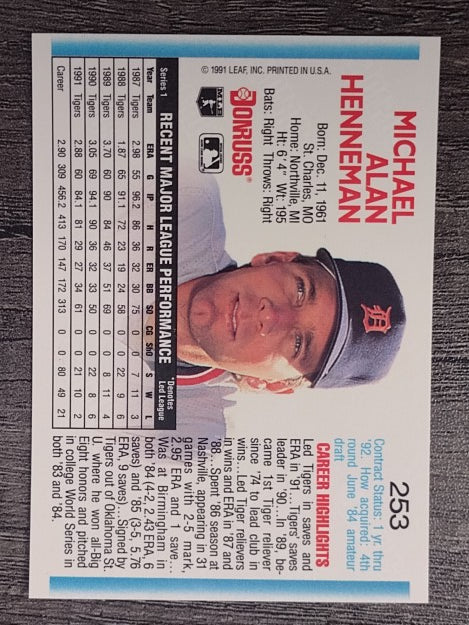 1992 Donruss #253 Mike Henneman