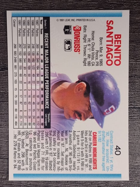 1992 Donruss #40 Benito Santiago