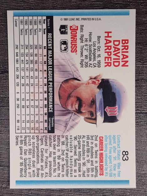 1992 Donruss #83 Brian Harper