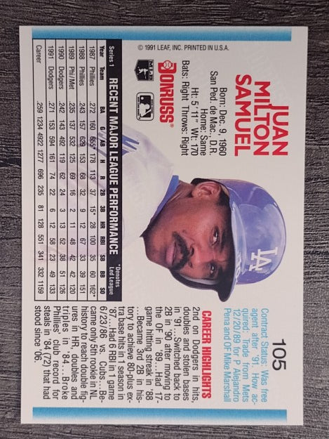1992 Donruss #105 Juan Samuel