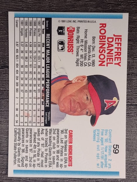 1992 Donruss #59 Jeff D. Robinson