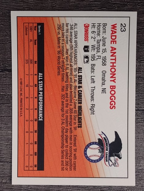 1992 Donruss #23 Wade Boggs AS