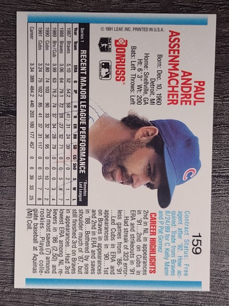 1992 Donruss #159 Paul Assenmacher
