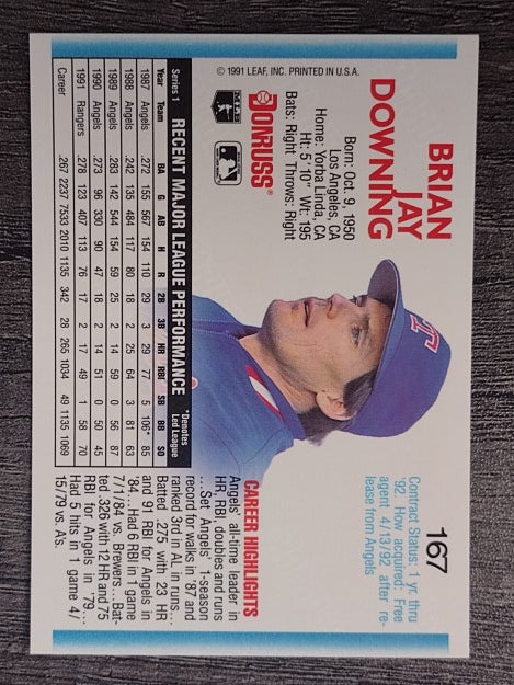 1992 Donruss #167 Brian Downing