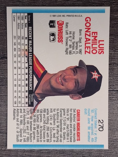 1992 Donruss #270 Luis Gonzalez