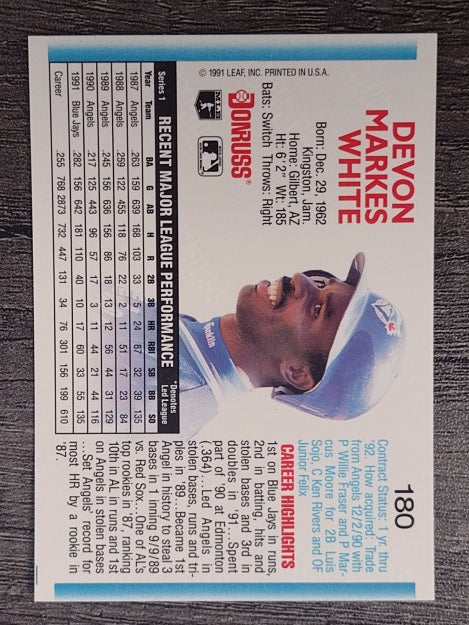1992 Donruss #180 Devon White