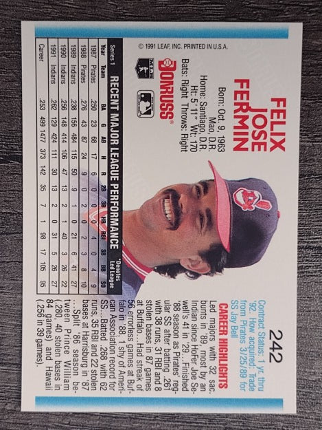 1992 Donruss #242 Felix Fermin