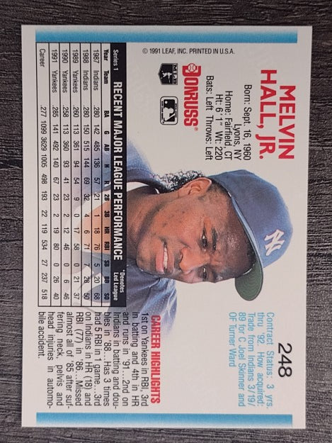 1992 Donruss #248 Mel Hall