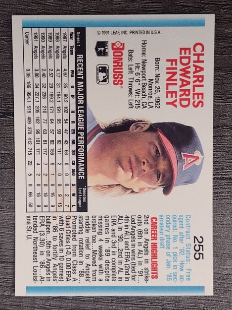 1992 Donruss #255 Chuck Finley
