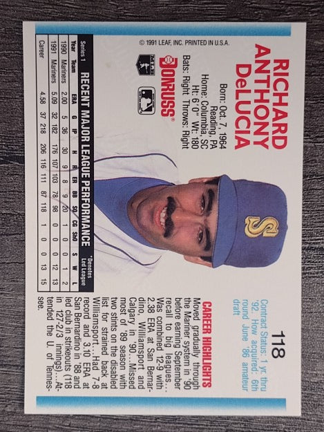 1992 Donruss #118 Rich DeLucia