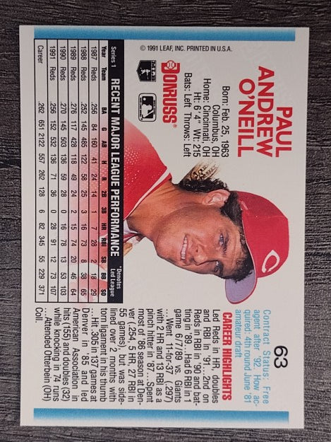 1992 Donruss #63 Paul O'Neill