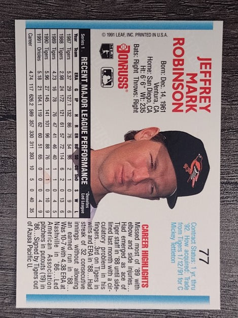 1992 Donruss #77 Jeff M. Robinson