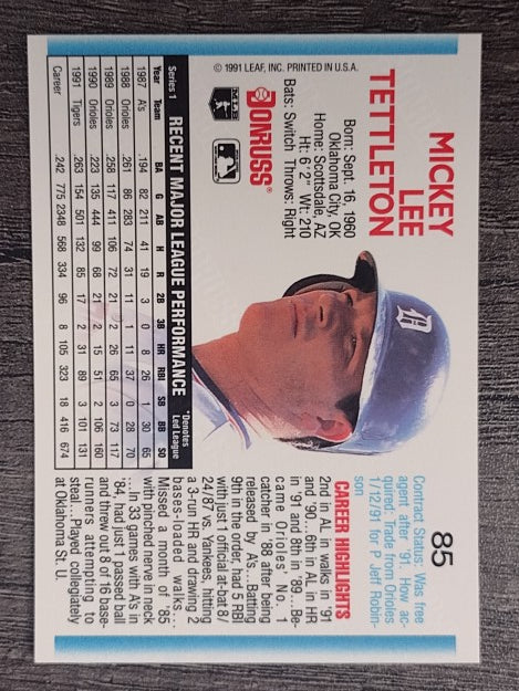 1992 Donruss #85 Mickey Tettleton